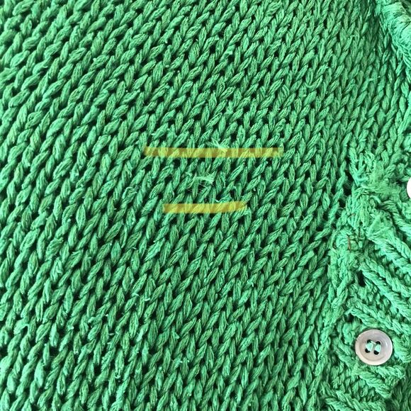 Vintage 80s 90s Liz Claiborne Green Silk Blend Knit Petite Cardigan Sweater S/M - Picture 8 of 9